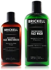 Brickell Men's Daily Essential Face Care Routine II - Face Wash & Face Moisturizer - Natural & Organic