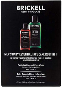 Brickell Men's Daily Essential Face Care Routine II - Face Wash & Face Moisturizer - Natural & Organic