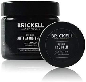 Brickell Men's Ultimate Anti-Aging Routine, Anti-Wrinkle Night Face Cream and Eye Cream to Reduce Puffiness, Wrinkles, Dark Circles, Under Eye Bags, Natural and Organic, Scented