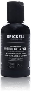 Brickell Men's Rapid Wash - Natural & Organic 3 in 1 Body Wash Gel for Men- Evergreen Scent -16oz