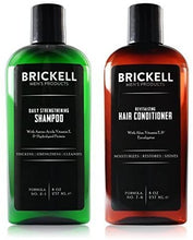 Load image into Gallery viewer, Brickell Men’s Daily Revitalizing Hair Care Routine, Mint and Tea Tree Oil Shampoo, Strength and Volume Enhancing Conditioner, Natural and Organic