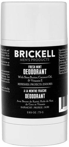 Brickell Men's Products Fresh Mint Deodorant For Men, Natural and Organic, Aluminum, Alcohol, and Baking Soda Free, 5 Ounce, Scented