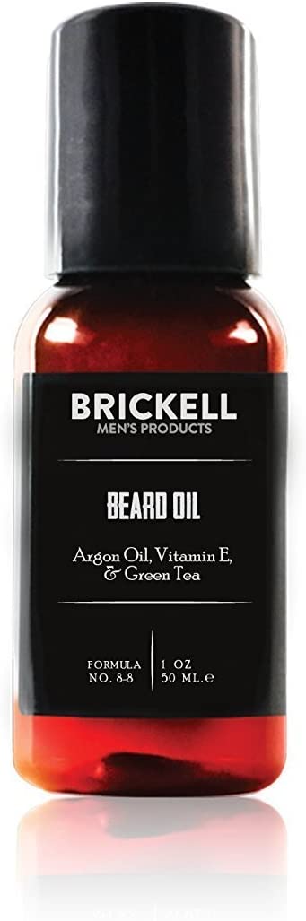 Brickell Men's Beard Oil for Men, Natural and Organic Argan and Jojoba Oil to Strengthen and Soften Hair, 1 Ounce, Scented