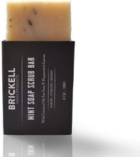 Load image into Gallery viewer, Brickell Men&#39;s Mint Soap Scrub Bar for Men, Natural and Organic Exfoliating Bar Soap Handmade with Tea Tree, Coconut and Peppermint Leaf, 4 Ounce, Scented