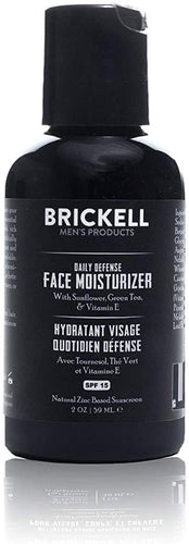 Brickell Men's Daily Defense Face Moisturizer for Men, Natural and Organic Zinc Based SPF 15, 2 Ounce, Unscented