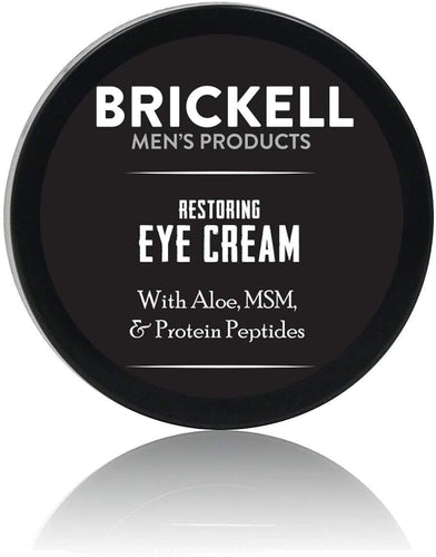 Brickell Men's Restoring Eye Cream for Men, Natural and Organic Anti Aging Eye Balm To Reduce Puffiness, Wrinkles, Dark Circles, Crows Feet and Under Eye Bags, .5 Ounce, Unscented