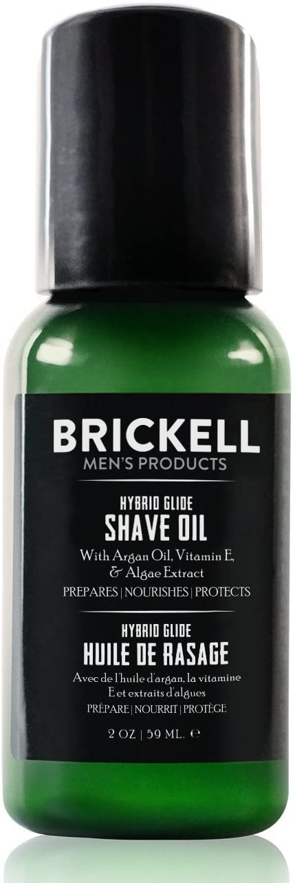 Brickell Men's Hybrid Glide Pre Shave Oil For Men, Natural and Organic Irritation Free Smooth Glide Before Shave, 2 Ounce, Scented