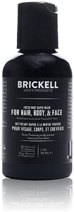 Brickell Men's Rapid Wash - Natural & Organic 3 in 1 Body Wash Gel for Men- Evergreen Scent -16oz