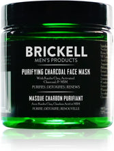 Load image into Gallery viewer, Brickell Men&#39;s Purifying Charcoal Face Mask, Natural and Organic Activated Charcoal Mask With Detoxifying Kaolin Clay, 4 Ounce, Scented