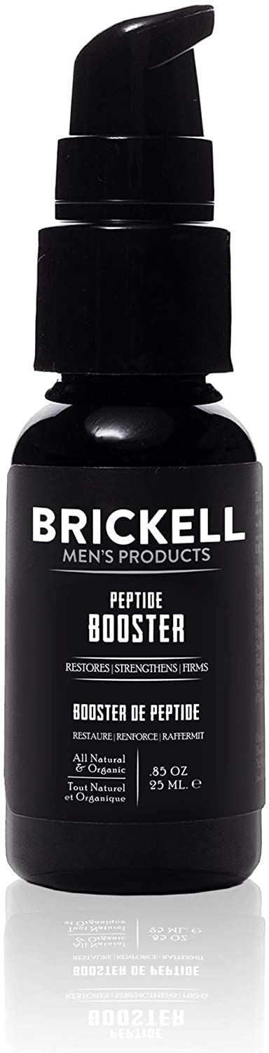 Brickell Men’s Protein Peptides Booster for Men, Natural and Organic Protein Peptides Booster for Face to Firm and Restore Skin, Boost Collagen Production and Fight Aging.85 oz, Unscented.