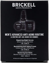 Load image into Gallery viewer, Brickell Men&#39;s Advanced Anti-Aging Routine - Night Face Cream, Vitamin C Facial Serum and Eye Cream - Natural &amp; Organic