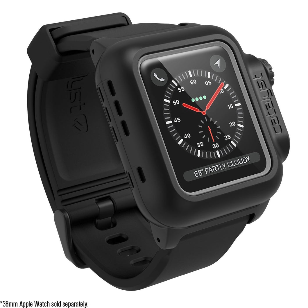 Catalyst® case for 38mm Apple Watch Series 3 & Series 2 - Waterproof Shock Resistant (Stealth Black)