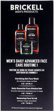 Load image into Gallery viewer, Brickell Men&#39;s Daily Advanced Face Care Routine I - Gel Facial Cleanser Wash + Face Scrub + Face Moisturizer Lotion - Natural &amp; Organic