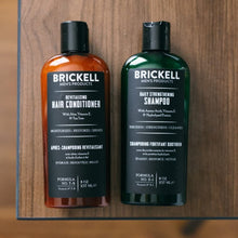 Load image into Gallery viewer, Brickell Men’s Daily Revitalizing Hair Care Routine, Mint and Tea Tree Oil Shampoo, Strength and Volume Enhancing Conditioner, Natural and Organic