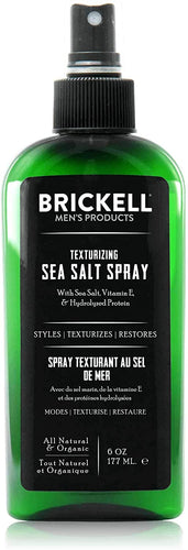 Brickell Men's Texturizing Sea Salt Spray for Men, Natural & Organic, Alcohol-Free, Lifts and Texturizes Hair for a Beach or Surfer Hair Style, 6 Ounce