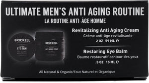 Brickell Men's Ultimate Anti-Aging Routine, Anti-Wrinkle Night Face Cream and Eye Cream to Reduce Puffiness, Wrinkles, Dark Circles, Under Eye Bags, Natural and Organic, Scented