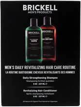 Load image into Gallery viewer, Brickell Men’s Daily Revitalizing Hair Care Routine, Mint and Tea Tree Oil Shampoo, Strength and Volume Enhancing Conditioner, Natural and Organic