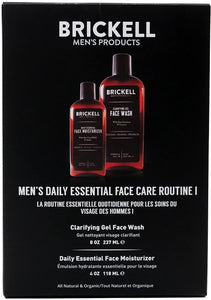 Brickell Men's Daily Essential Face Care Routine I - Face Wash & Face Moisturizer - Natural & Organic