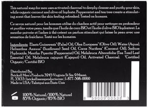 Brickell Men's Purifying Charcoal Soap Bar for Men, Natural and Organic Exfoliating Bar Soap Handmade with Activated Charcoal and Peppermint, 4 Ounce, Scented