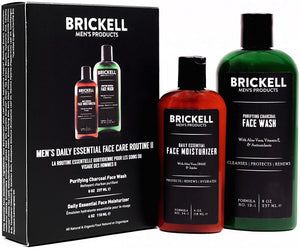 Brickell Men's Daily Essential Face Care Routine II - Face Wash & Face Moisturizer - Natural & Organic