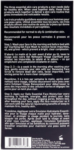 Brickell Men's Daily Advanced Face Care Routine I - Gel Facial Cleanser Wash + Face Scrub + Face Moisturizer Lotion - Natural & Organic