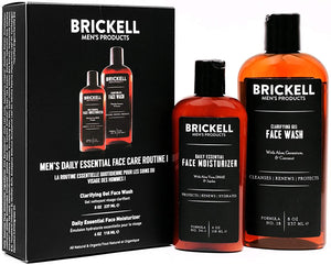 Brickell Men's Daily Essential Face Care Routine I - Face Wash & Face Moisturizer - Natural & Organic