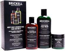Load image into Gallery viewer, Brickell Men&#39;s Daily Advanced Face Care Routine II - Activated Charcoal Facial Cleanser + Face Scrub + Face Moisturizer Lotion - Natural &amp; Organic