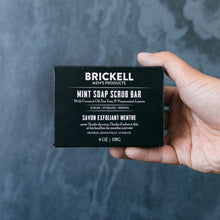 Load image into Gallery viewer, Brickell Men&#39;s Mint Soap Scrub Bar for Men, Natural and Organic Exfoliating Bar Soap Handmade with Tea Tree, Coconut and Peppermint Leaf, 4 Ounce, Scented